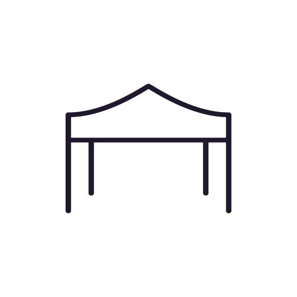 Camping Tent Isolated Line Icon for Design vector