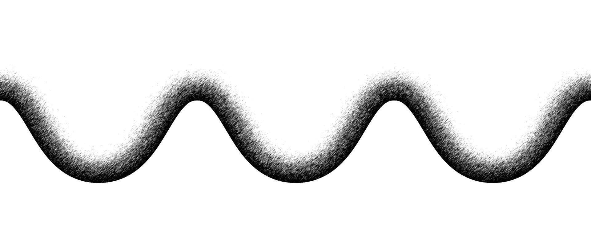 Black and White Gradient Texture Waves. Zigzag Dotted Noise Curve and Wavy Pattern vector