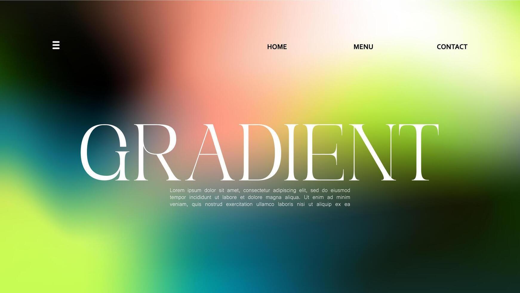 Background black gradient abstract landing page design. illustration. Blend the colors of the liquid banner. vector