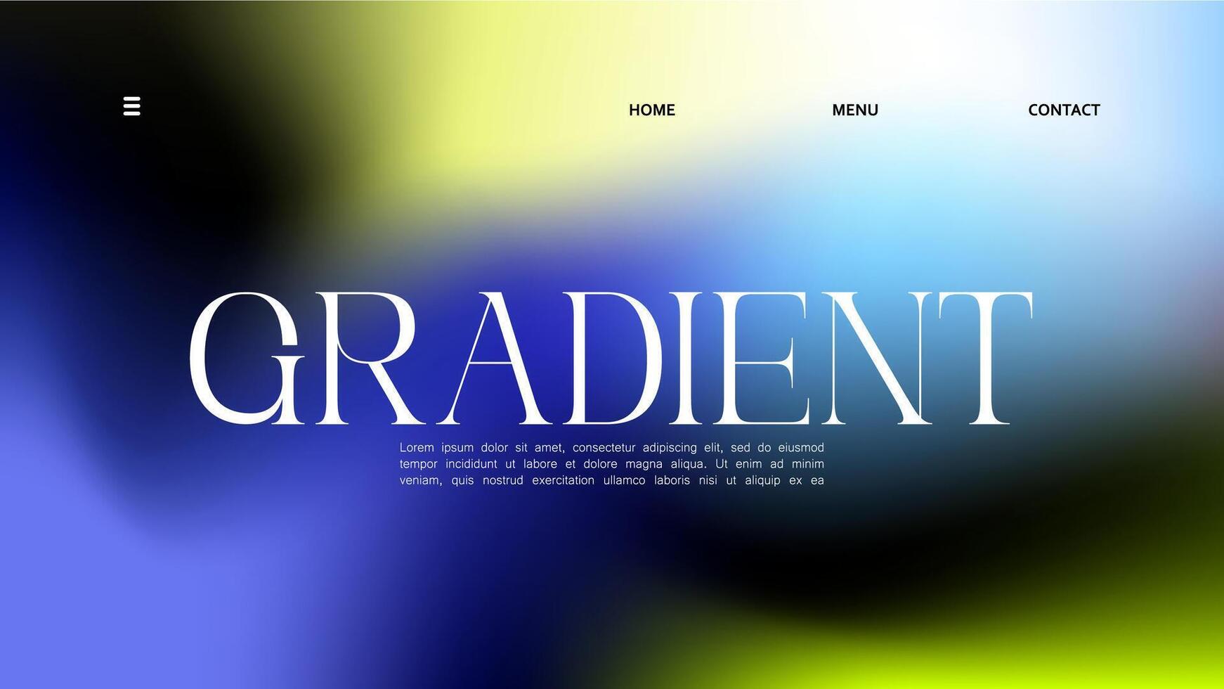Background black gradient abstract landing page design. illustration. Blend the colors of the liquid banner. vector