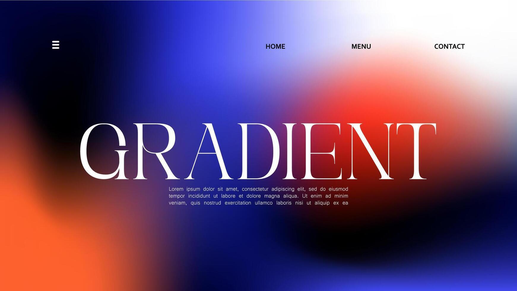 Background black gradient abstract landing page design. illustration. Blend the colors of the liquid banner. vector