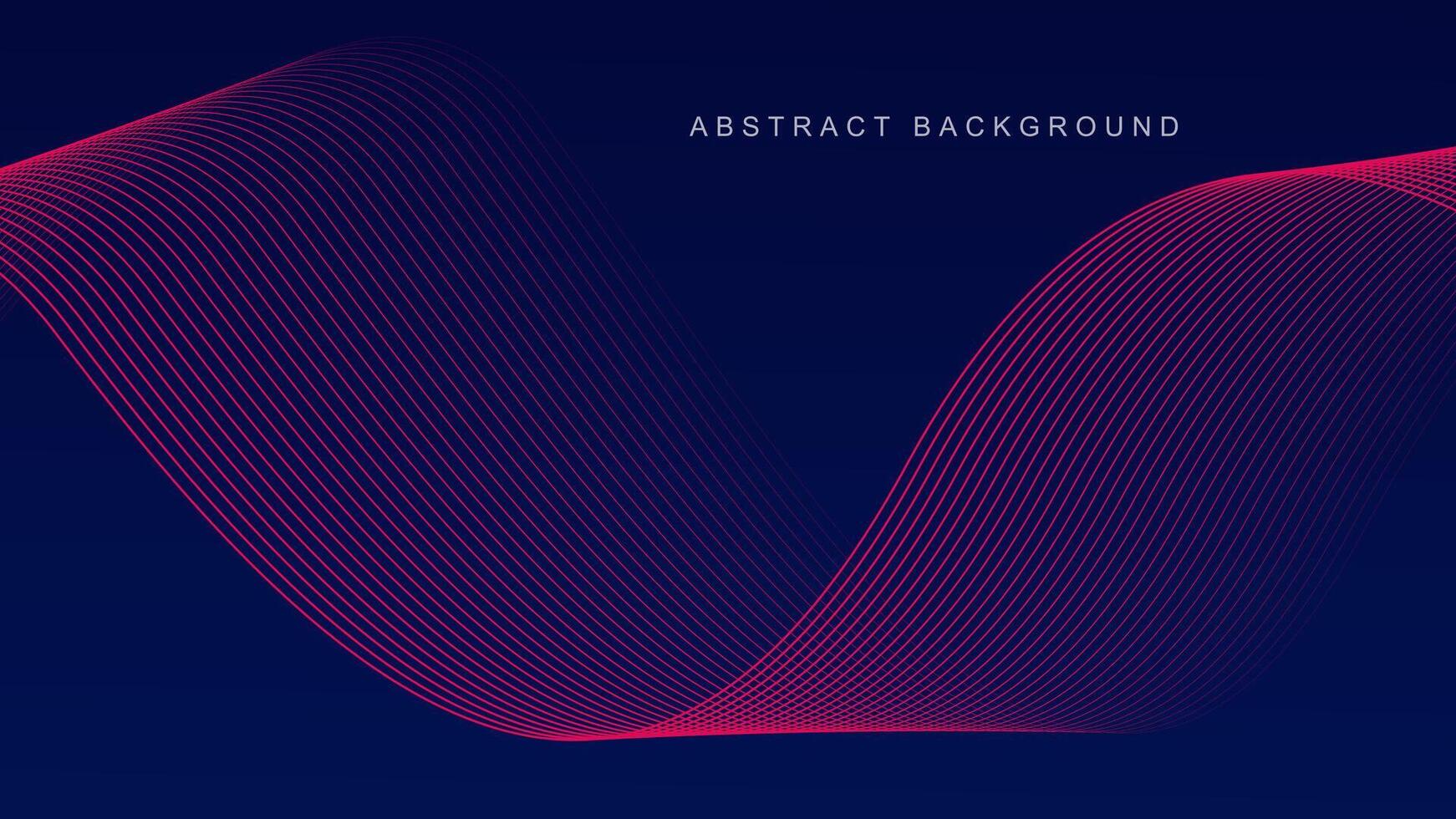 Abstract glowing wave lines on dark blue background. Dynamic wave pattern. Modern flowing wavy lines. Futuristic technology concept. Suit for banner, poster, cover, brochure, flyer, website vector