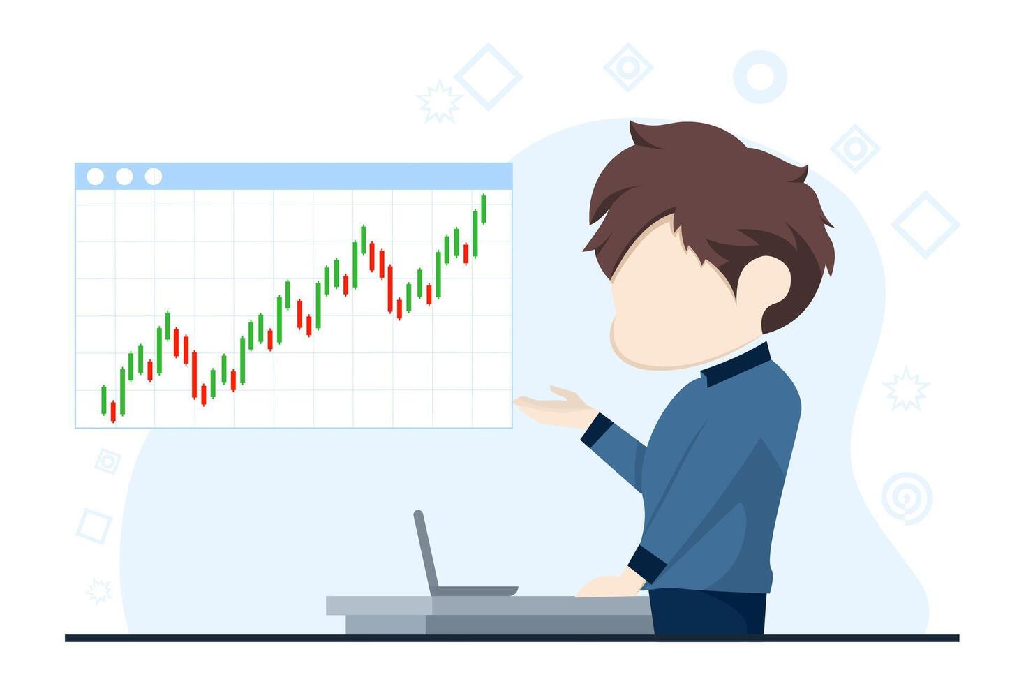 forex or crypto currency trading or exchange concept. investment instruments. Flat illustration for premium template with landscape mode. vector