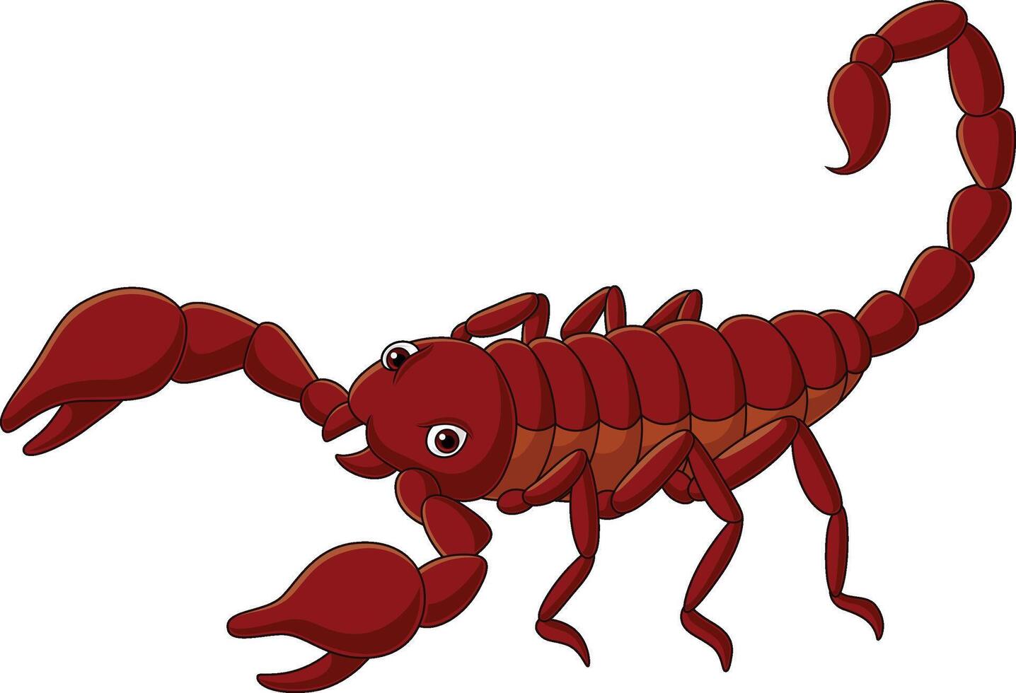 Cartoon scorpion on white background vector