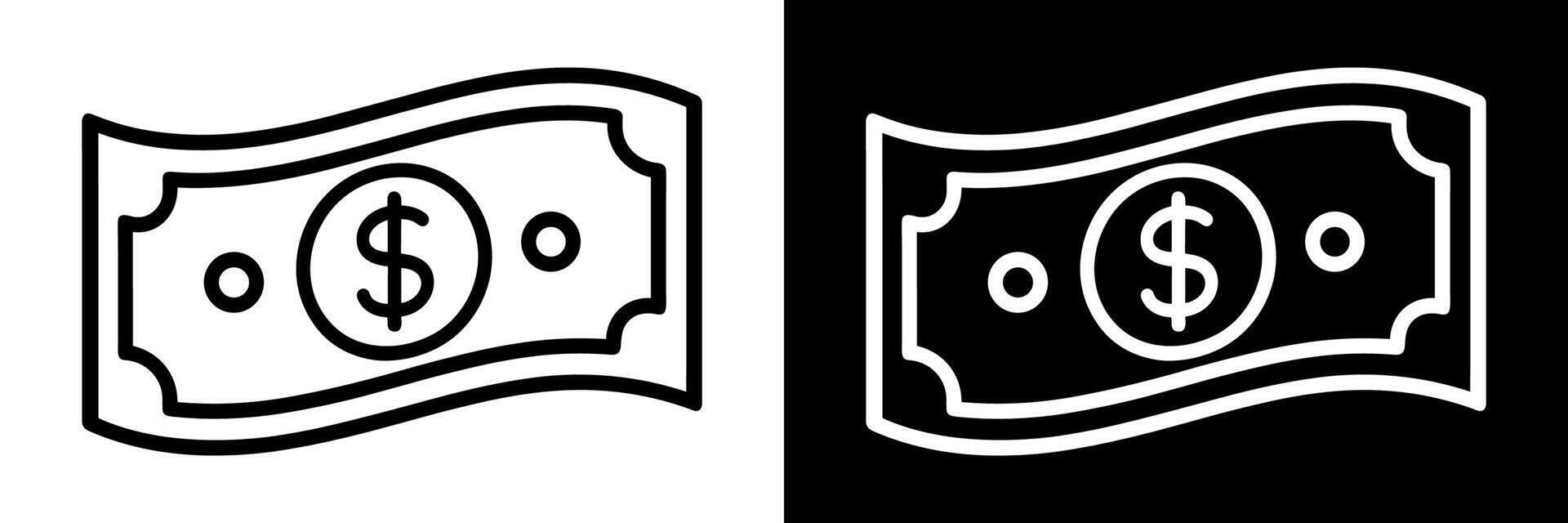 One dollar bill cash money icon minimalist simple drawing illustration finance business bank concept abundance mindset aesthetic financial freedom vision board black and white element cut file vector