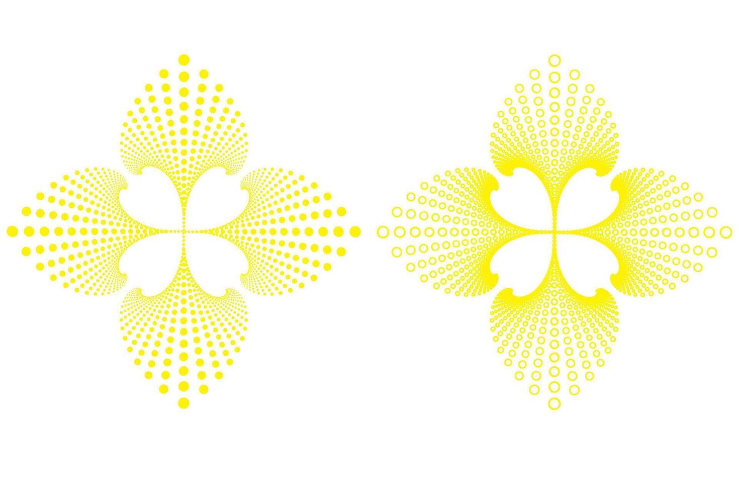 simple abstract yellow color geometric flower vector