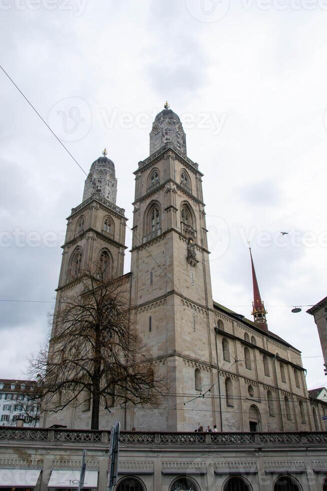 Scenic summer view of the Old Town architecture of Zurich photo