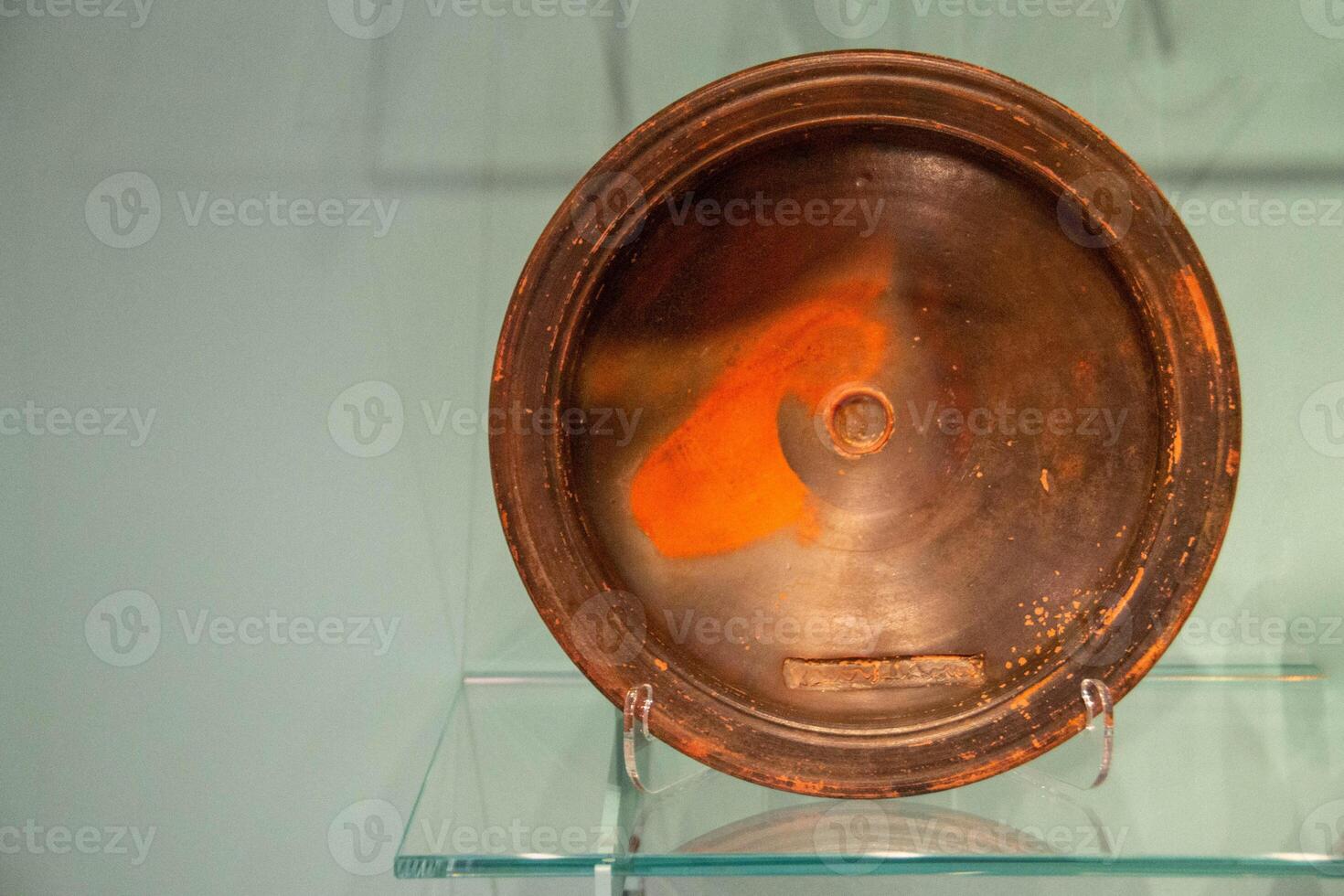 Antique ceramic decorative amphora on a white background photo