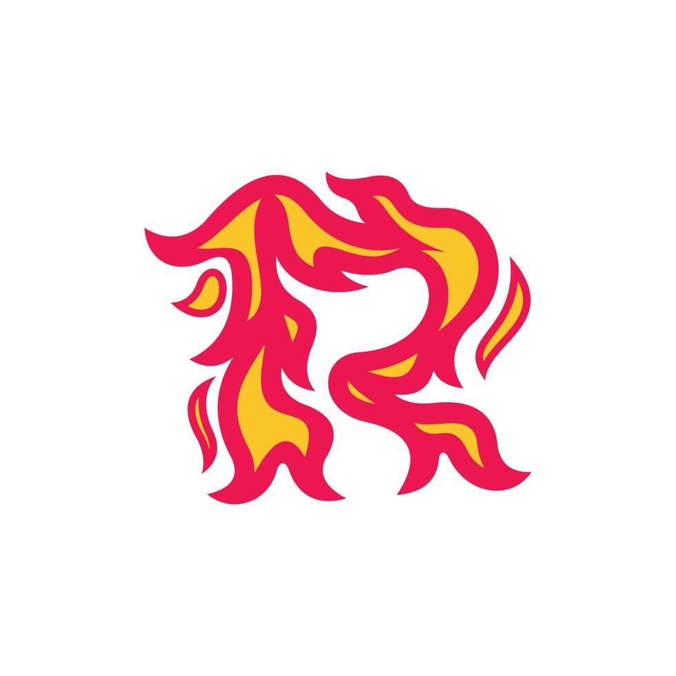 Letter R Fire modern logo design template, suitable for your company vector