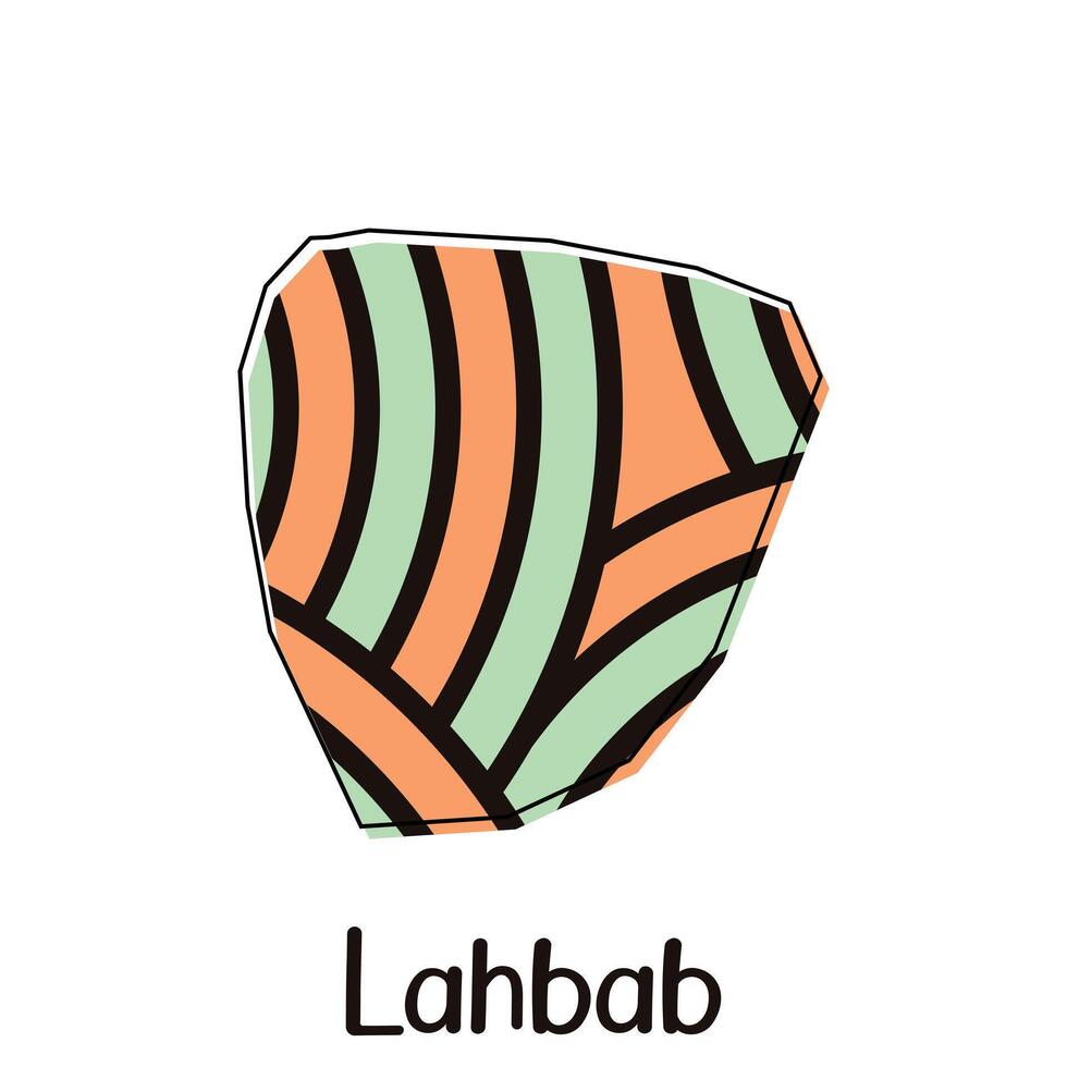 Map City of Lahbab design, national borders and important cities illustration vector