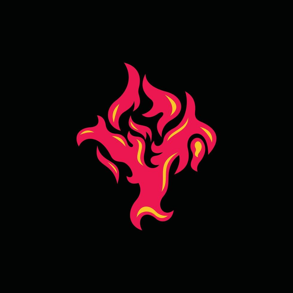 Letter Y Fire modern logo on black background, creative design template vector