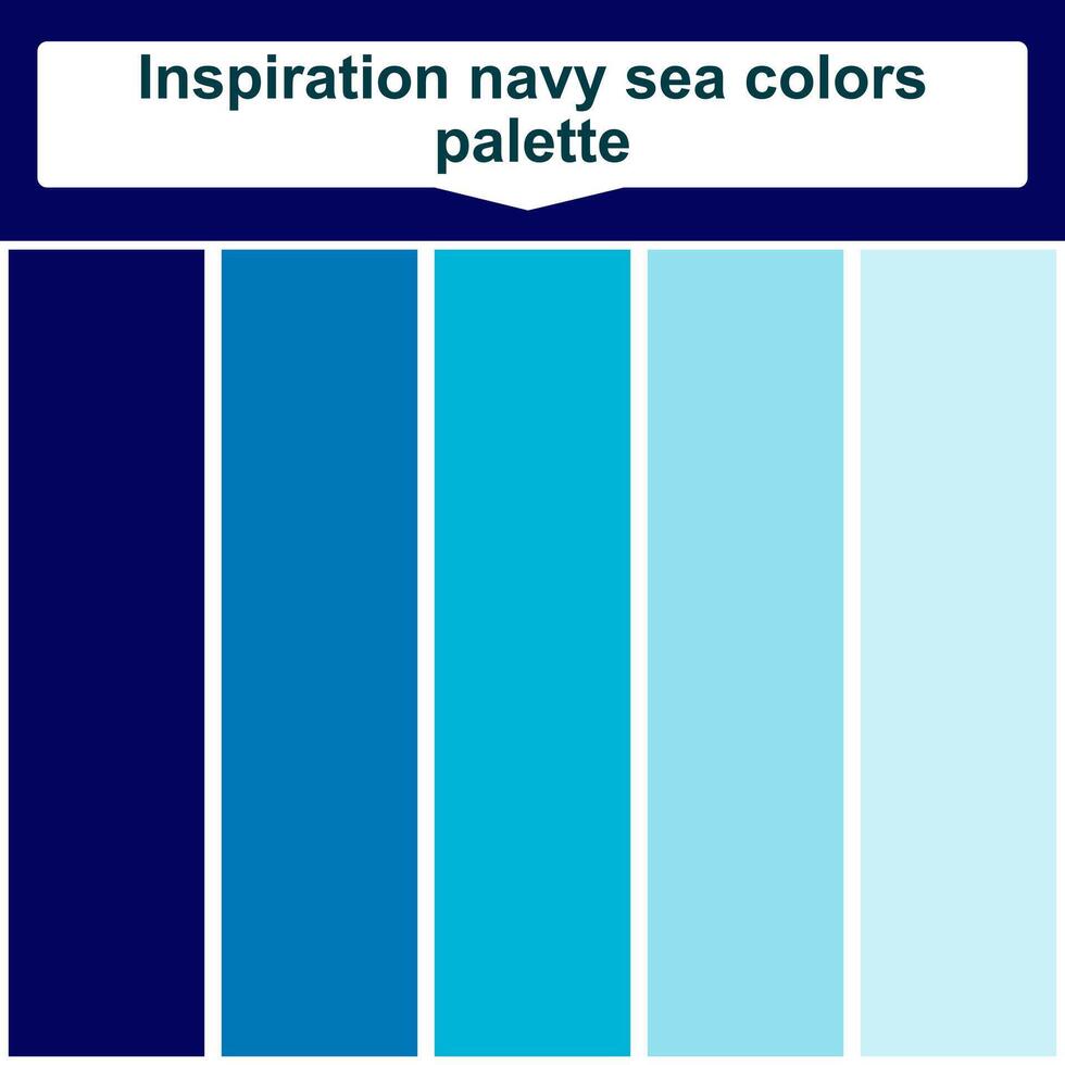 Inspiration navy sea colors palette. 5 set color palette. Beautiful color palette vector