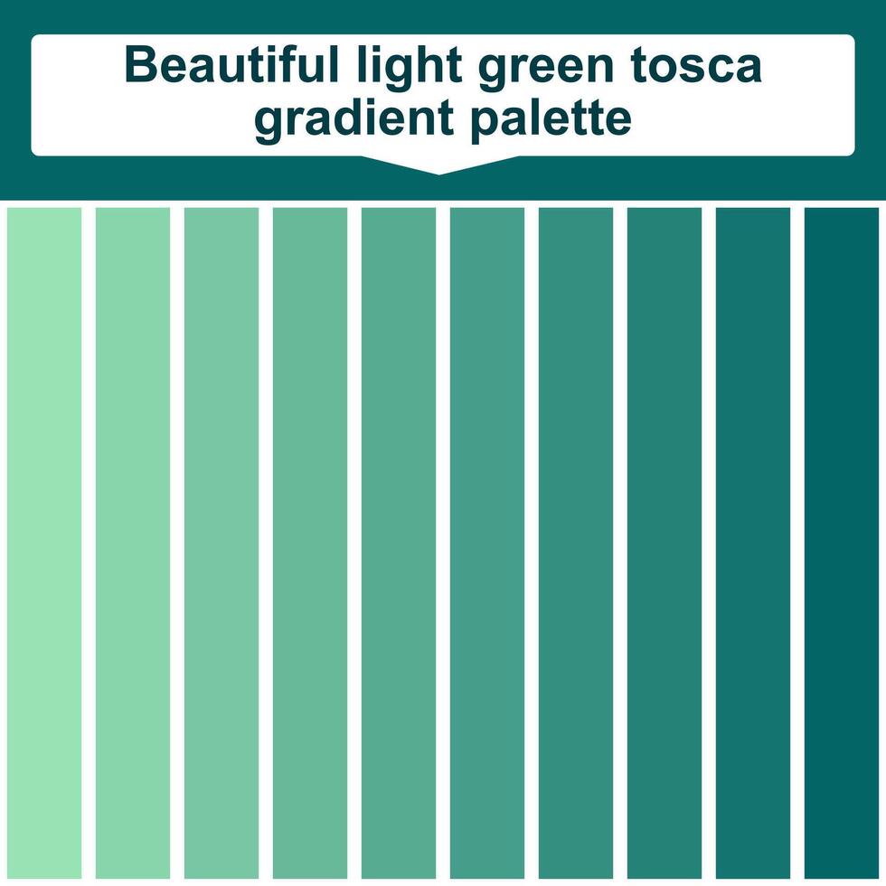 Beautiful light green tosca gradient palette. Abstract Colored Palette Guide. Elegant concept color palette vector