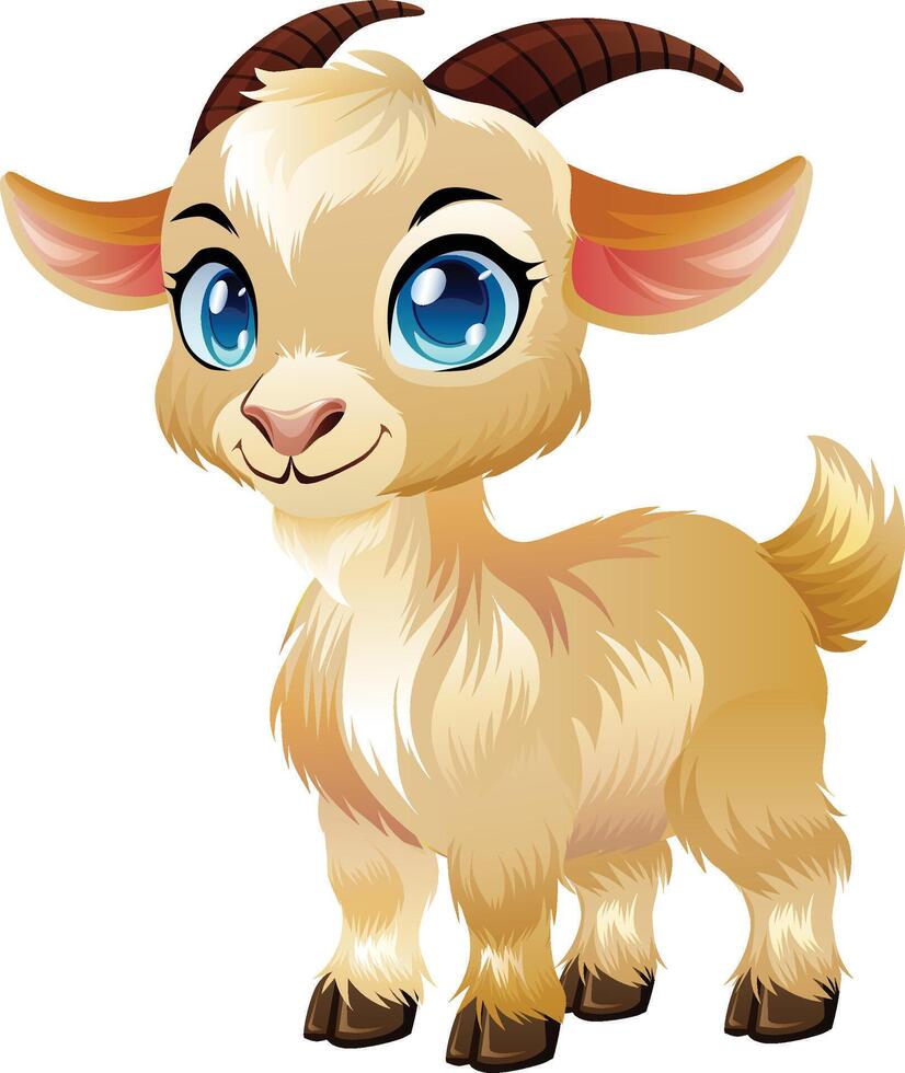 cute goat cartoon characters vector