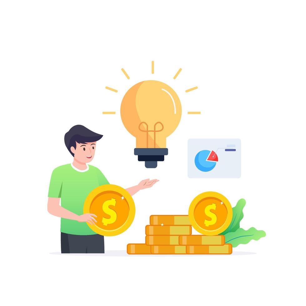 financial idea, innovation creative illustration vector