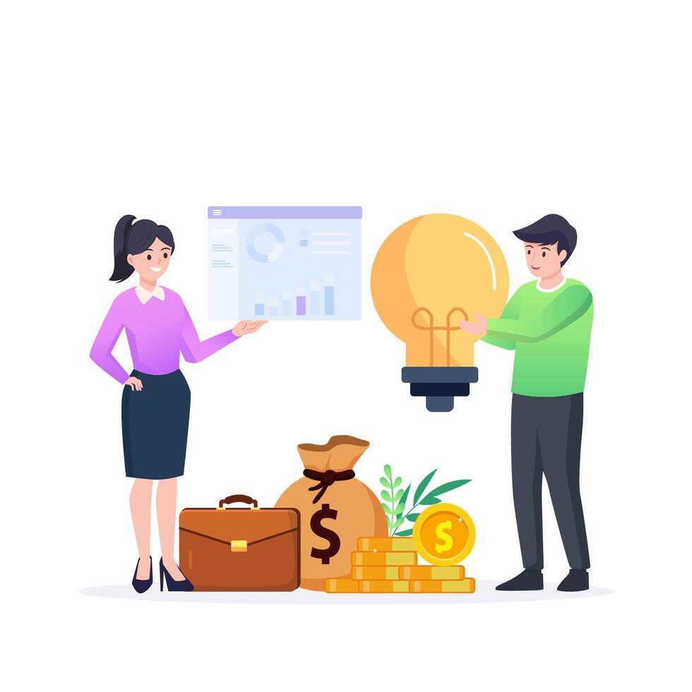 financial idea, innovation creative illustration vector
