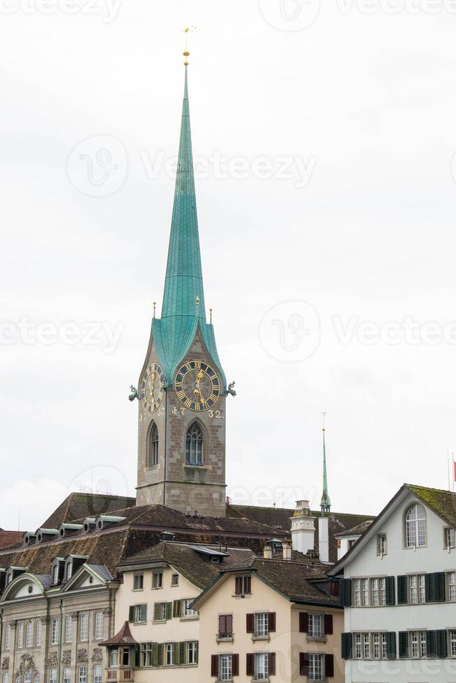 Scenic summer view of the Old Town architecture of Zurich photo