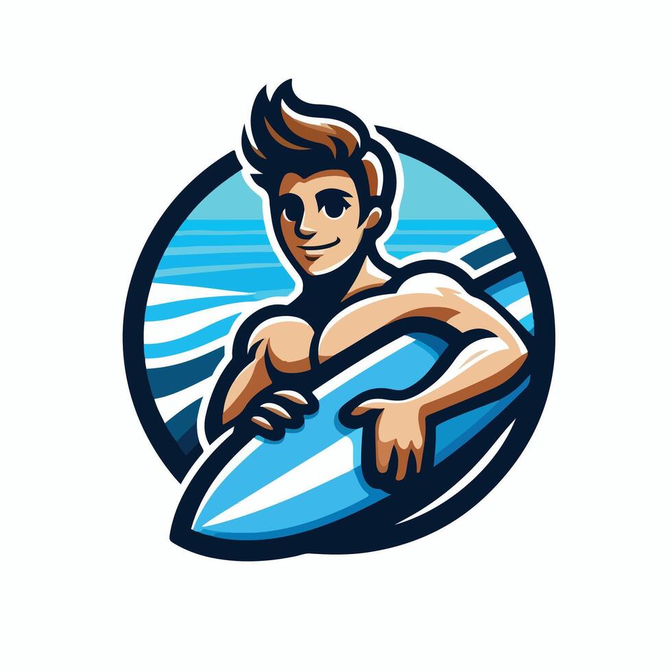 Summer surfing on the Beach Design vector