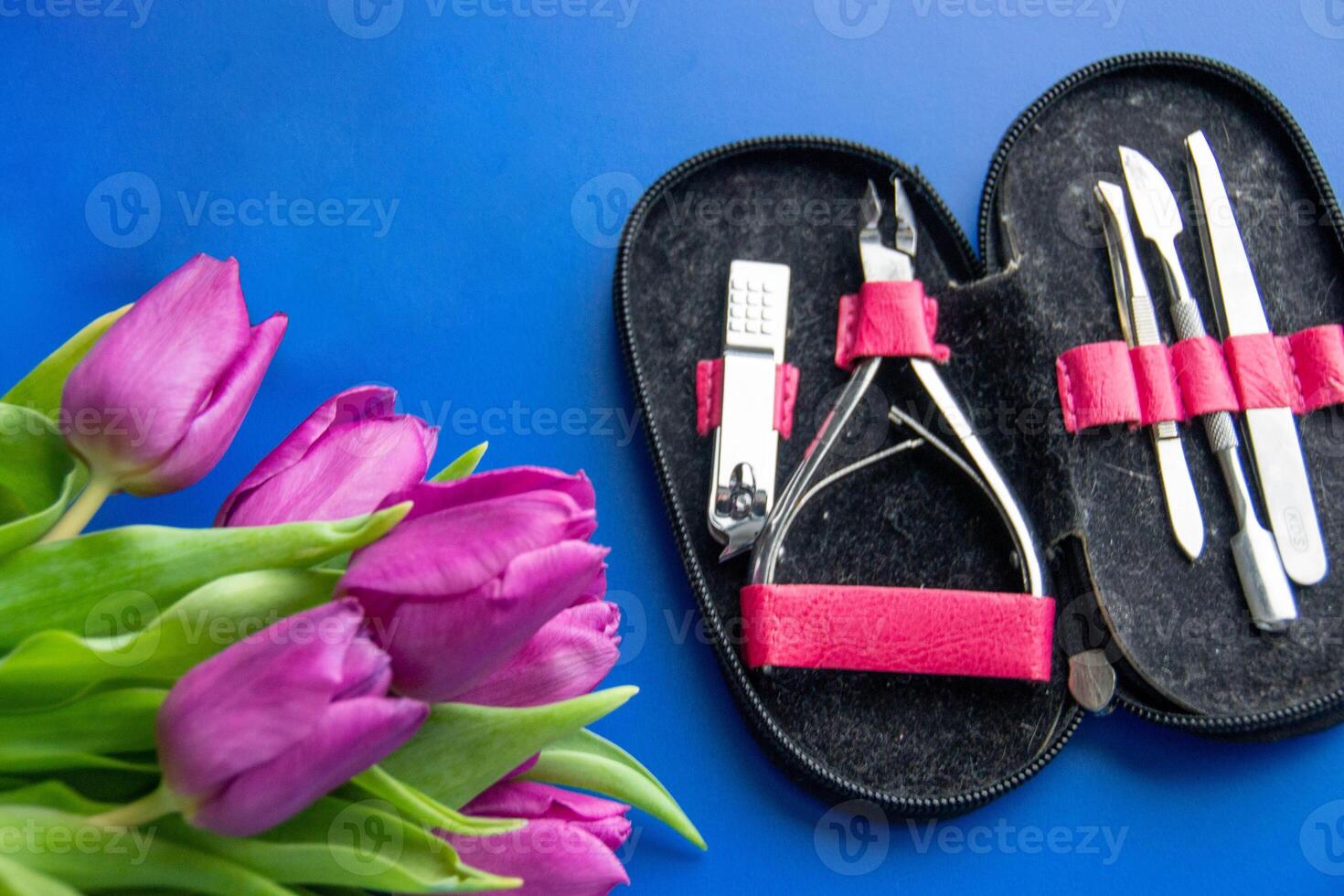 Stylish Mother's Day gift idea. Top view flat lay of high-heels photo