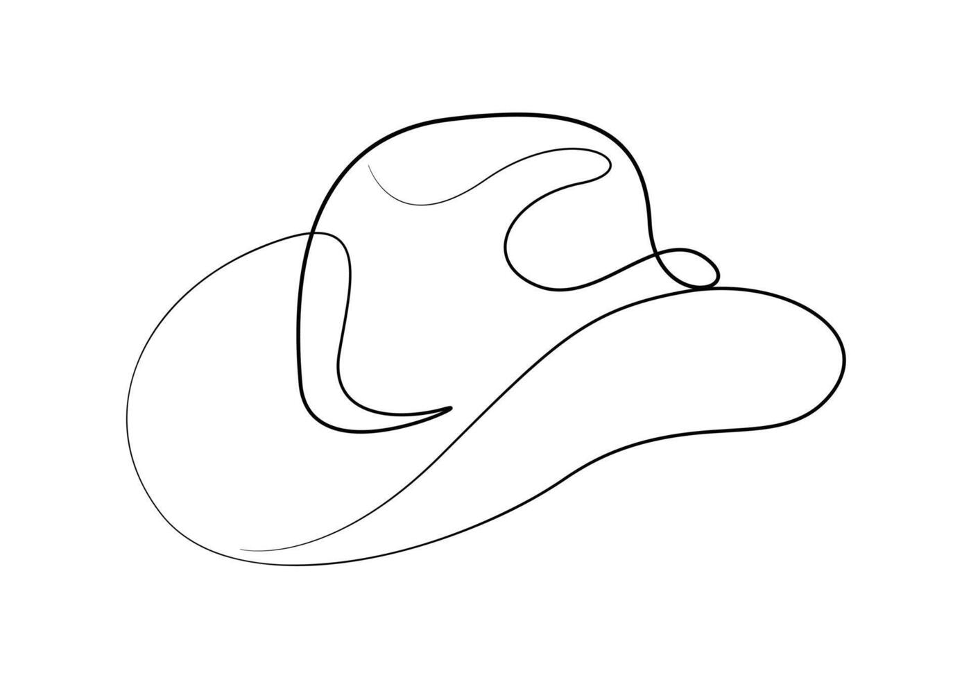 Cowboy continuous one line drawing premium illustration vector
