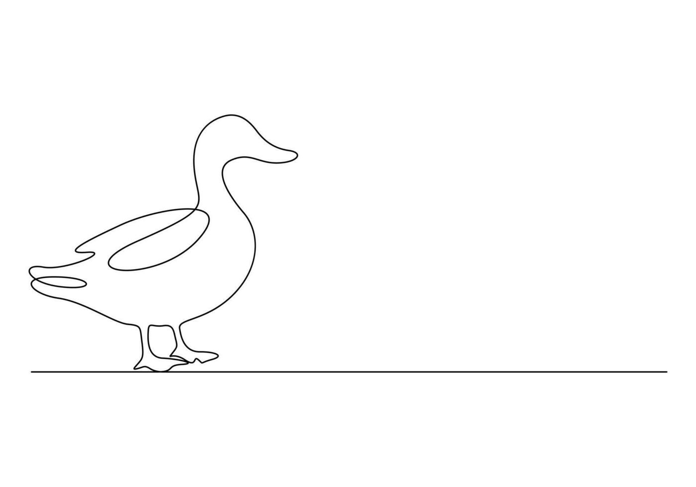 Duck continuous one line drawing premium illustration vector