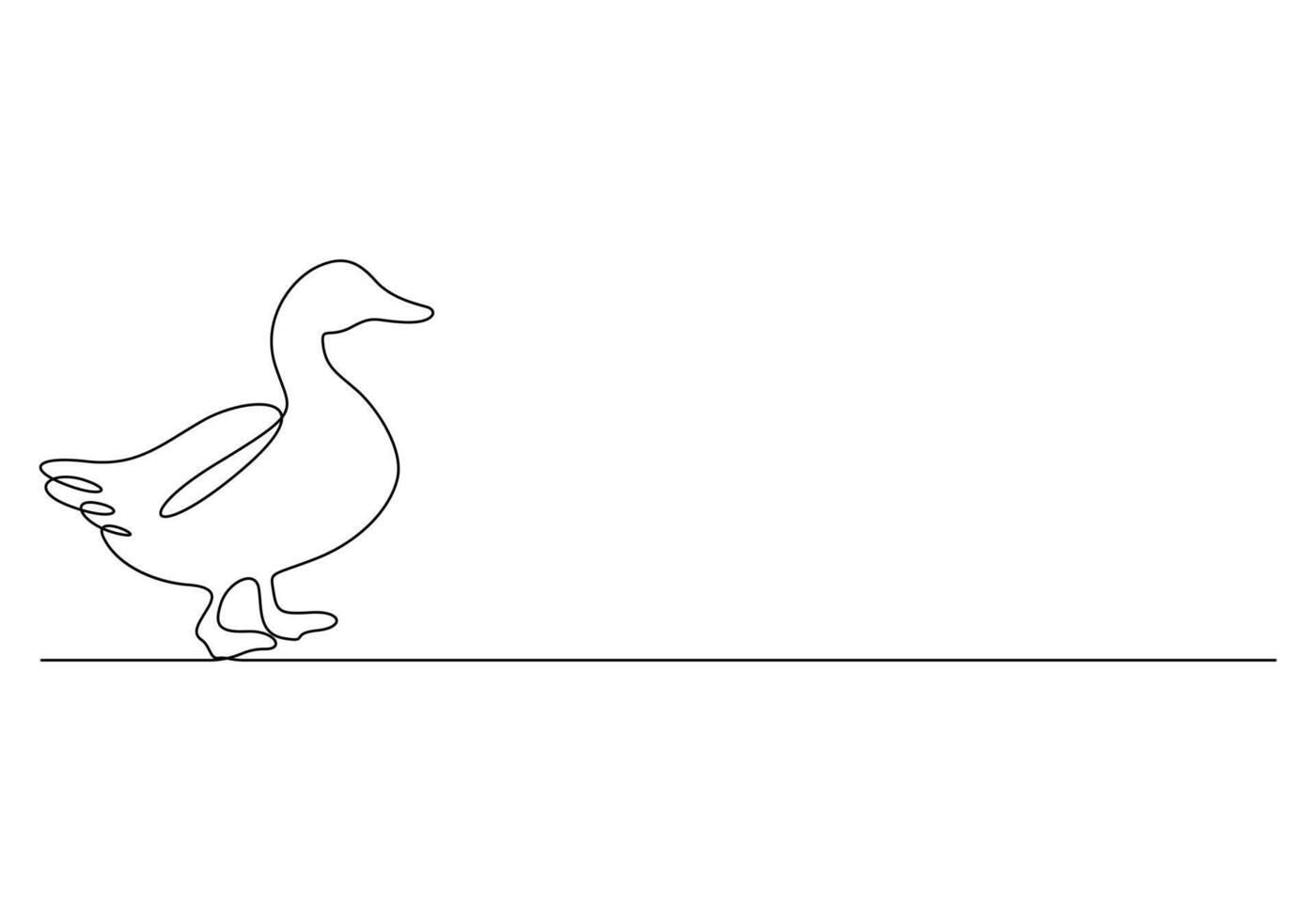 Duck continuous one line drawing premium illustration vector