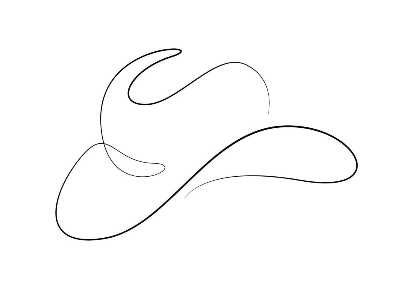 Cowboy continuous one line drawing premium illustration vector