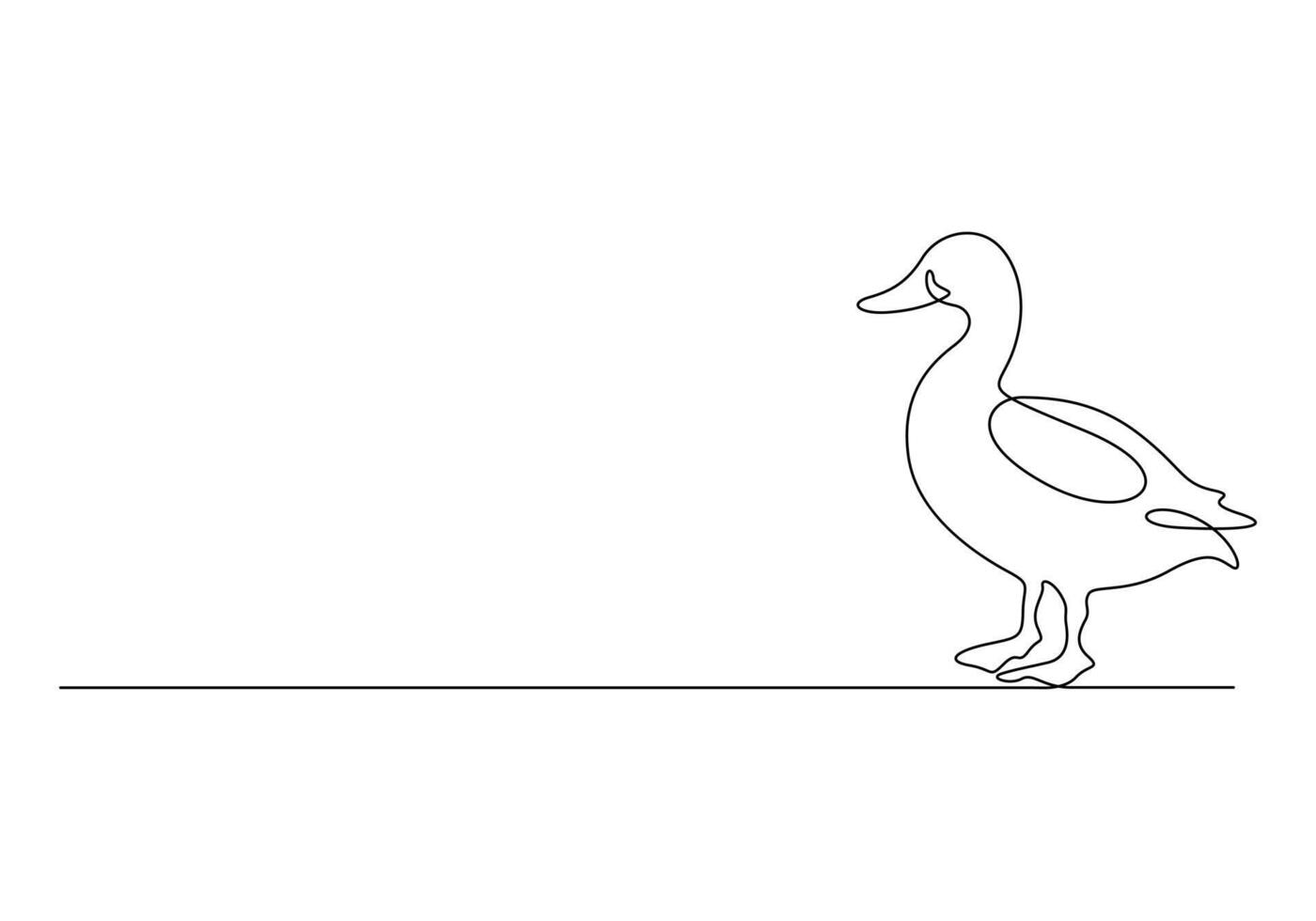 Duck continuous one line drawing premium illustration vector