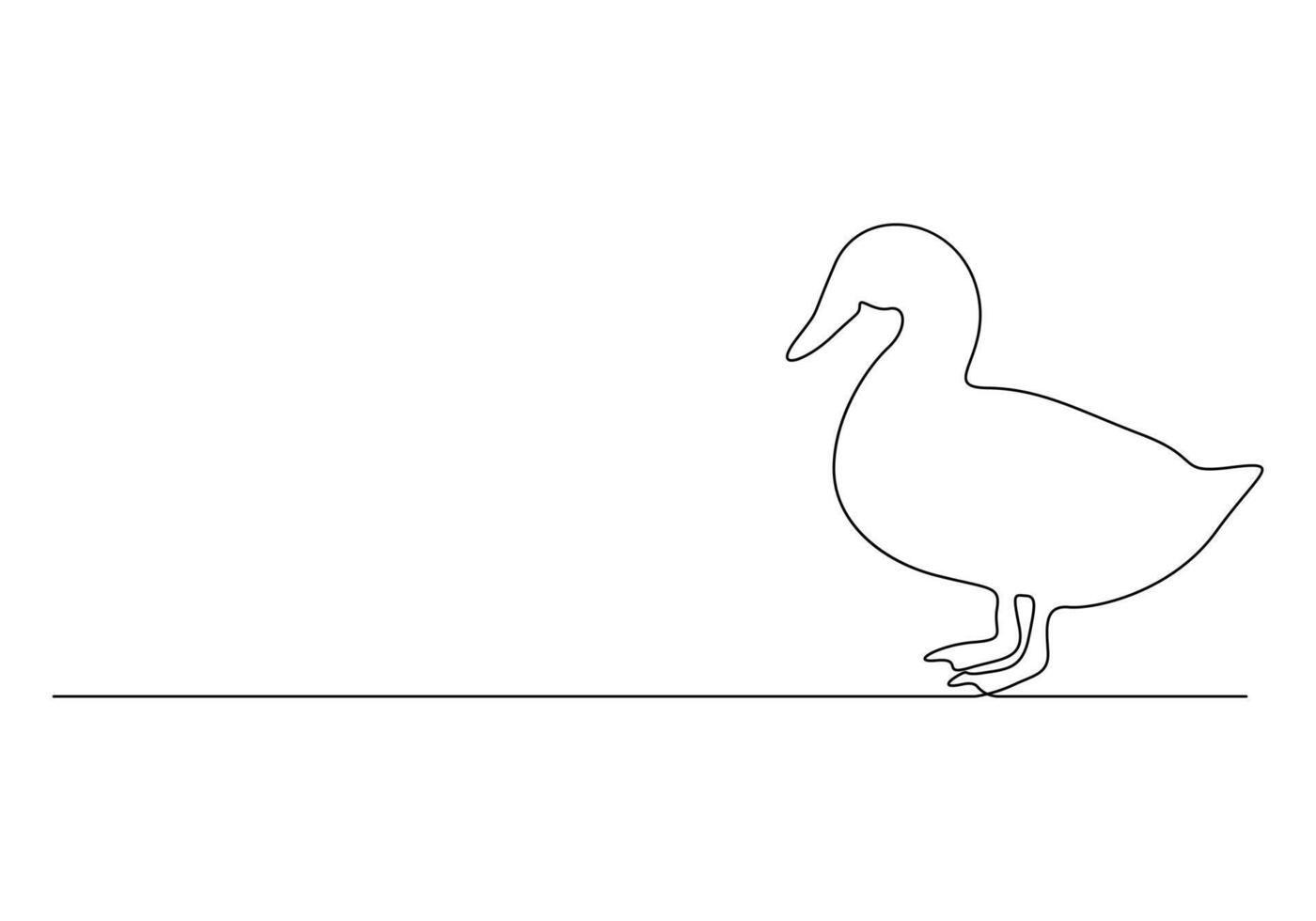 Duck continuous one line drawing premium illustration vector