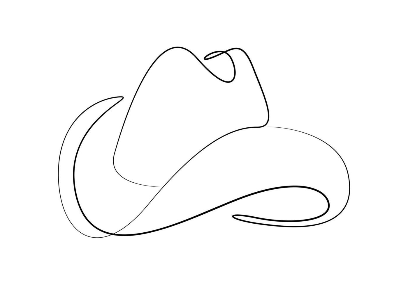 Cowboy continuous one line drawing premium illustration vector