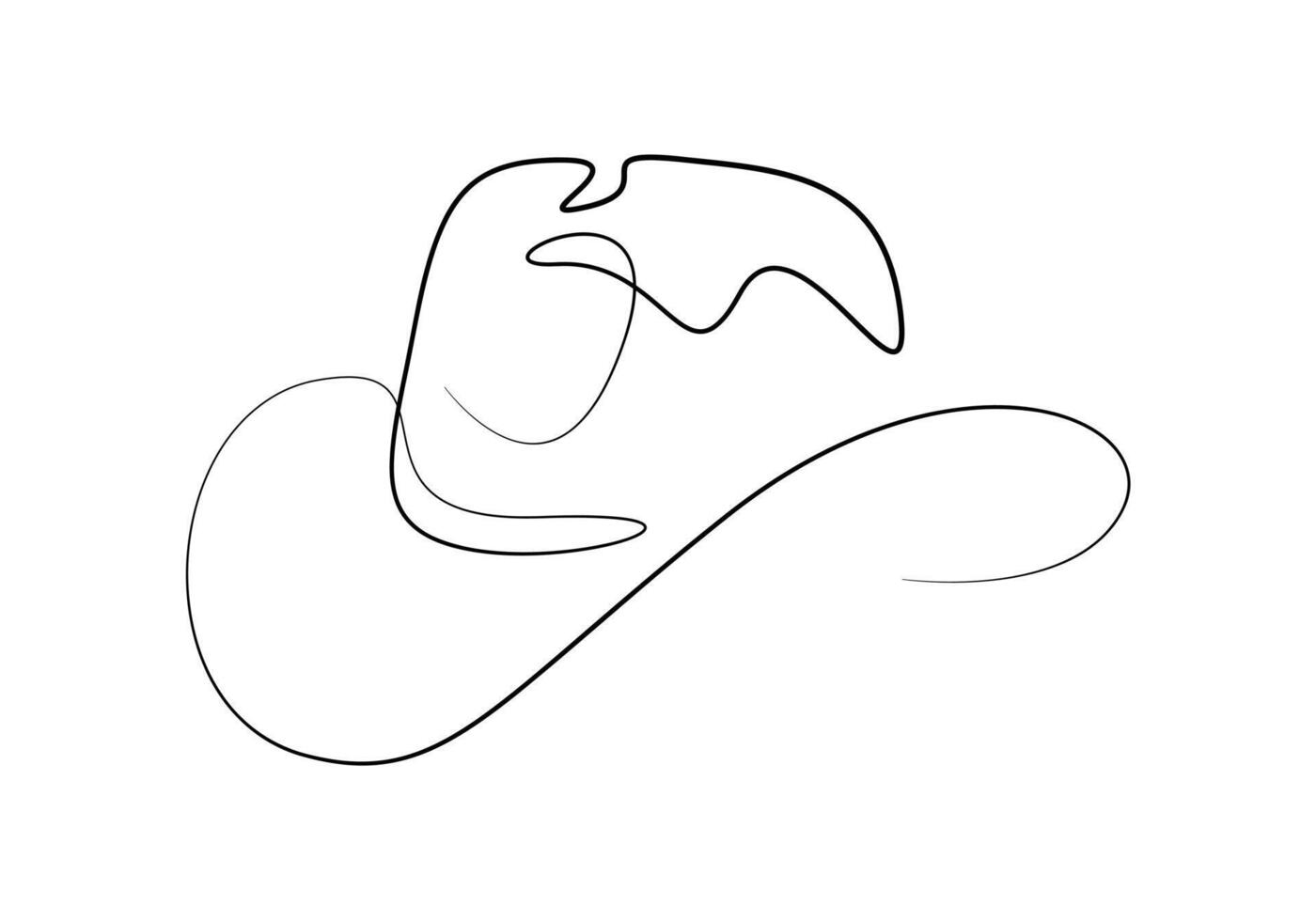 Cowboy continuous one line drawing premium illustration vector