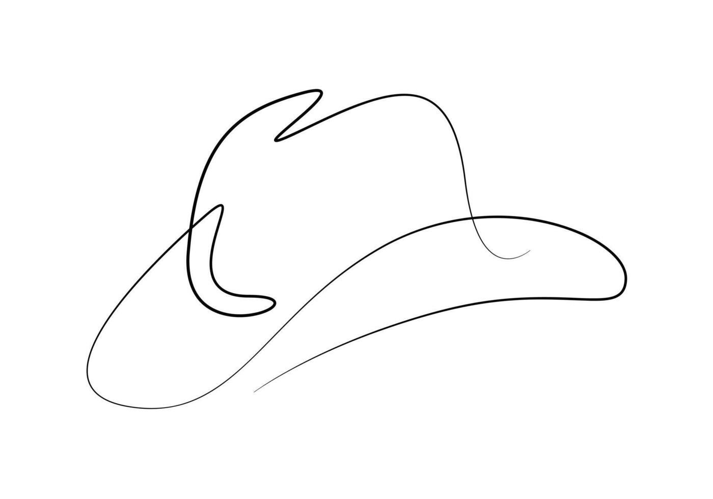 Cowboy continuous one line drawing premium illustration vector