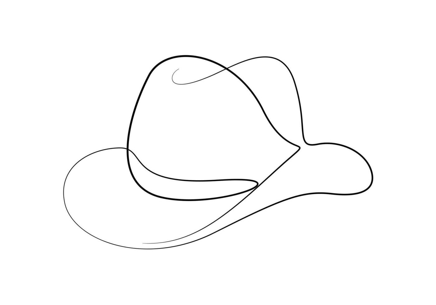 Cowboy continuous one line drawing premium illustration vector
