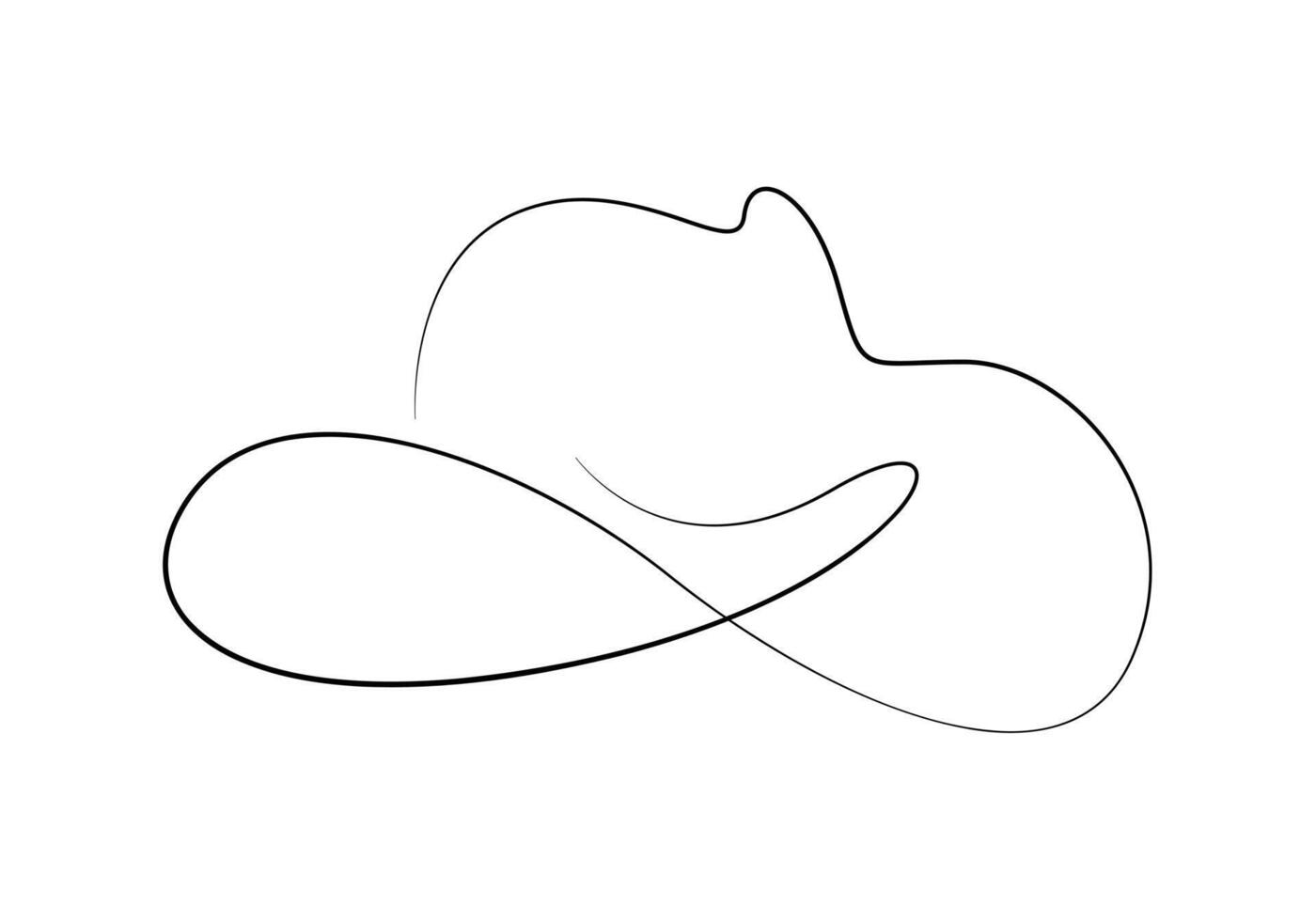 Cowboy continuous one line drawing premium illustration vector