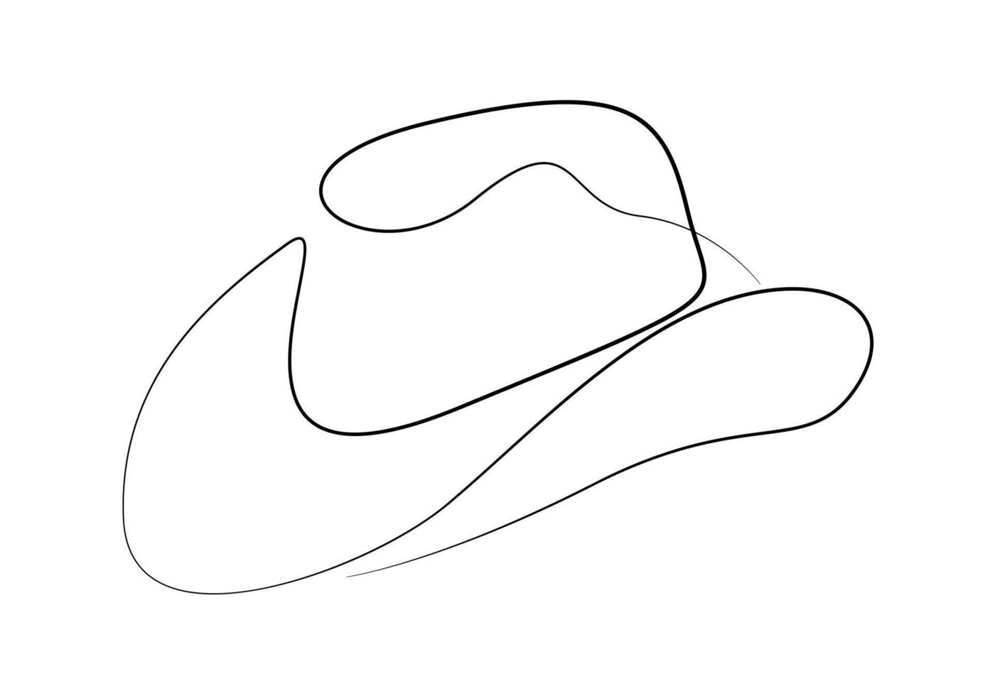 Cowboy continuous one line drawing premium illustration vector