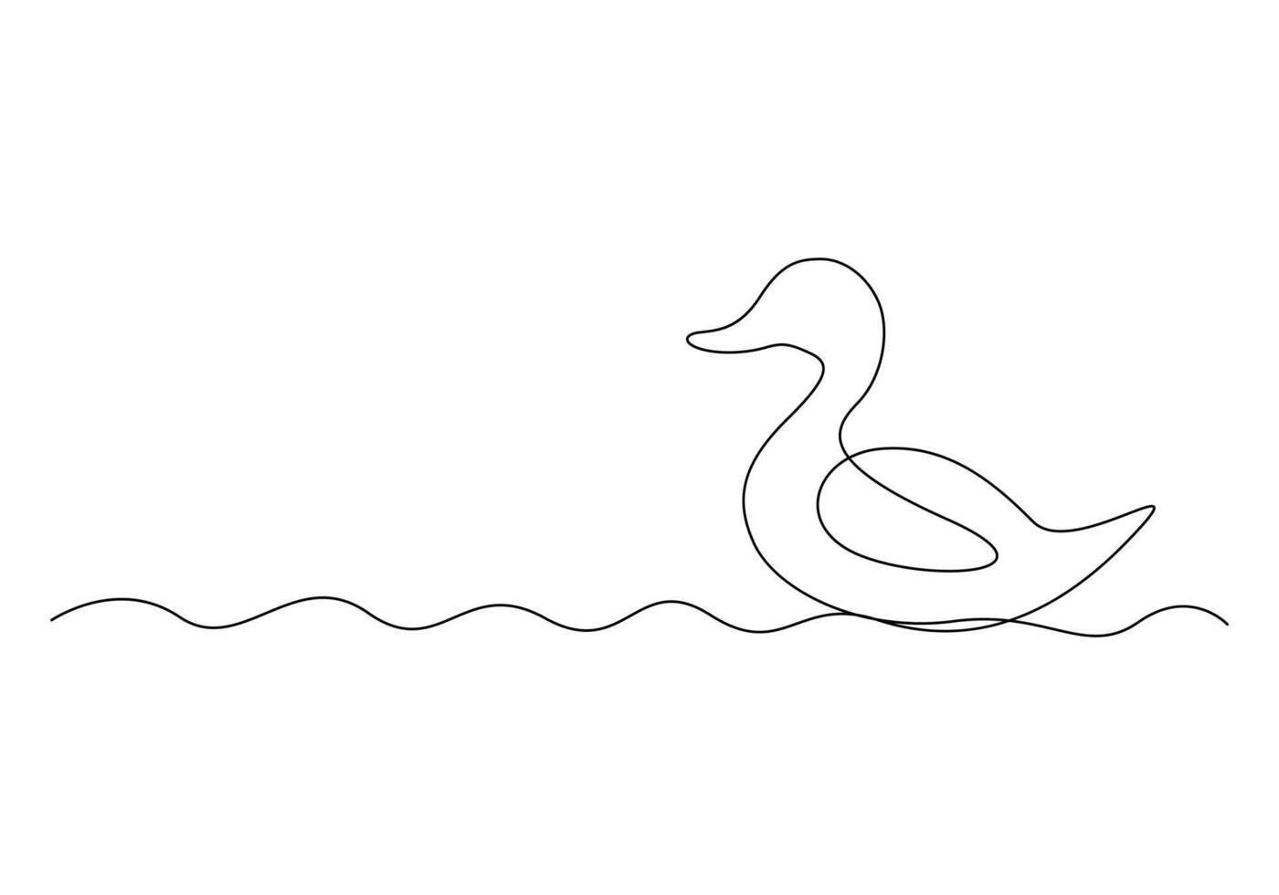 Duck continuous one line drawing premium illustration vector