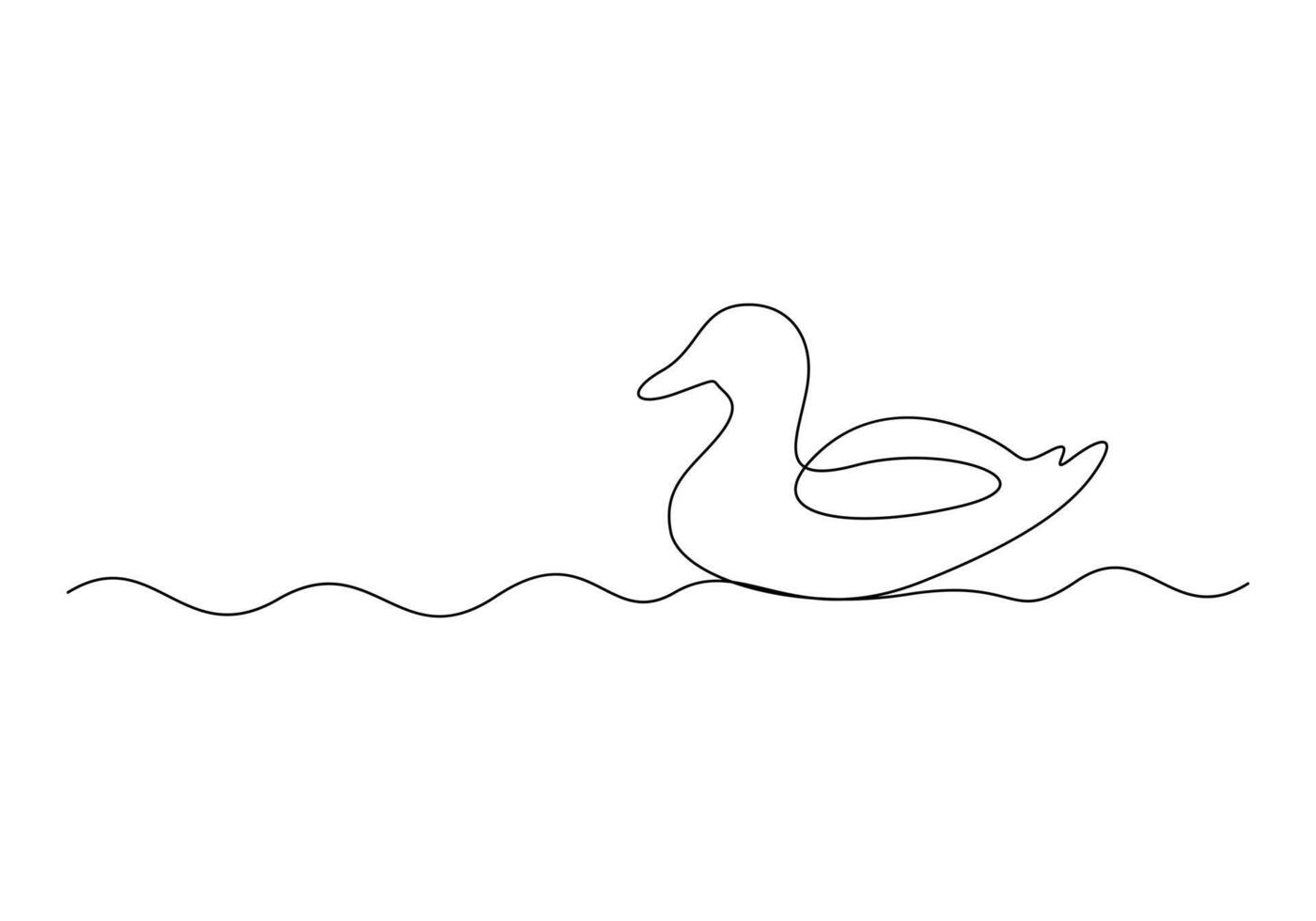 Duck continuous one line drawing premium illustration vector