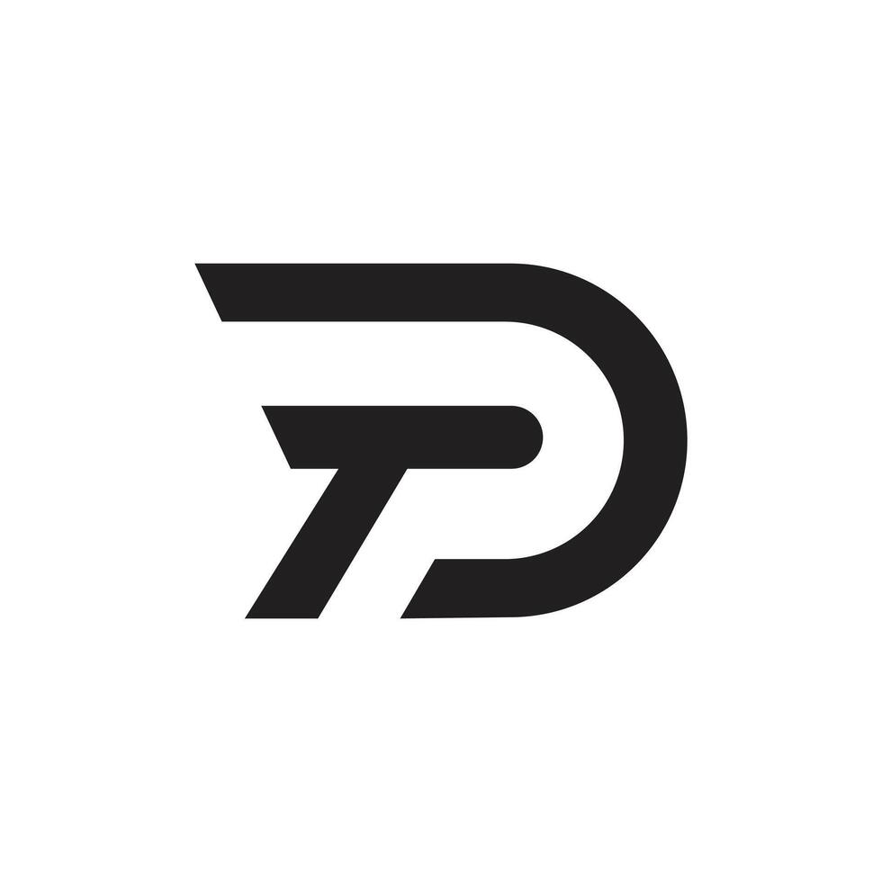 Letter t p d creative unique shapes alphabet modern monogram logo vector
