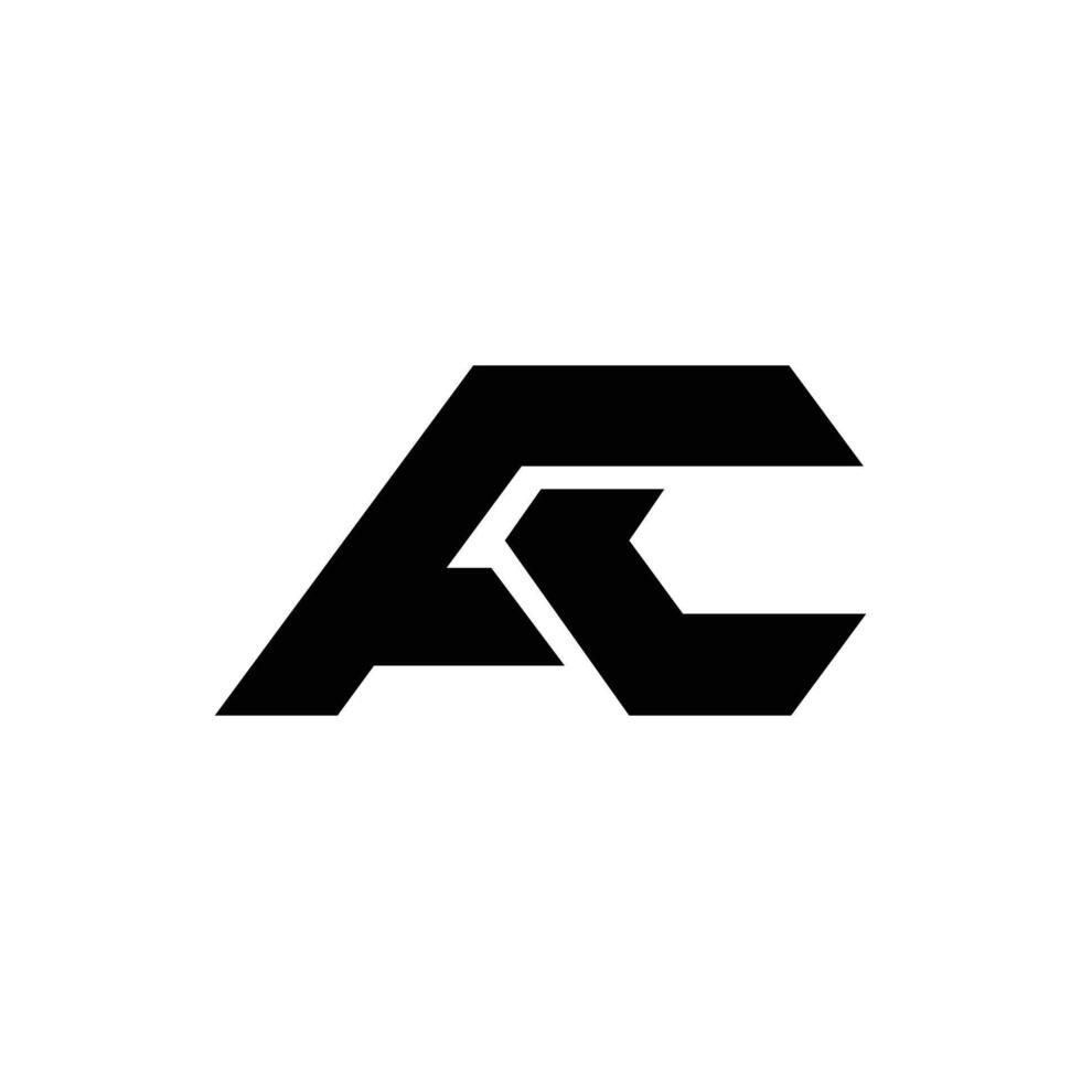 Letter Fc modern typography black monogram abstract logo design vector