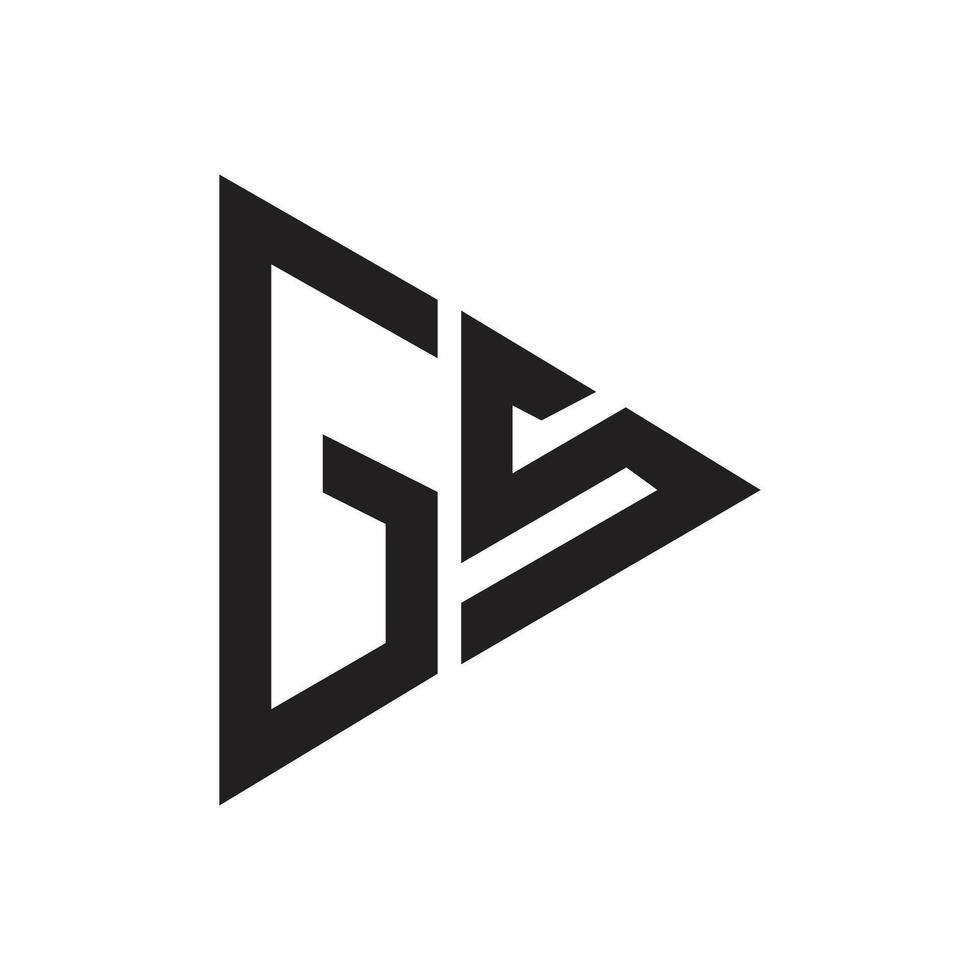 Letter Gs triangle play shapes alphabet modern monogram logo vector