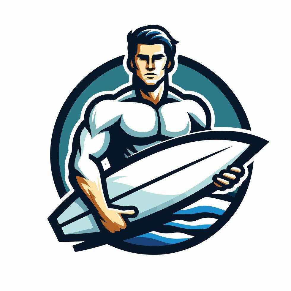 Summer surfing on the Beach Design vector