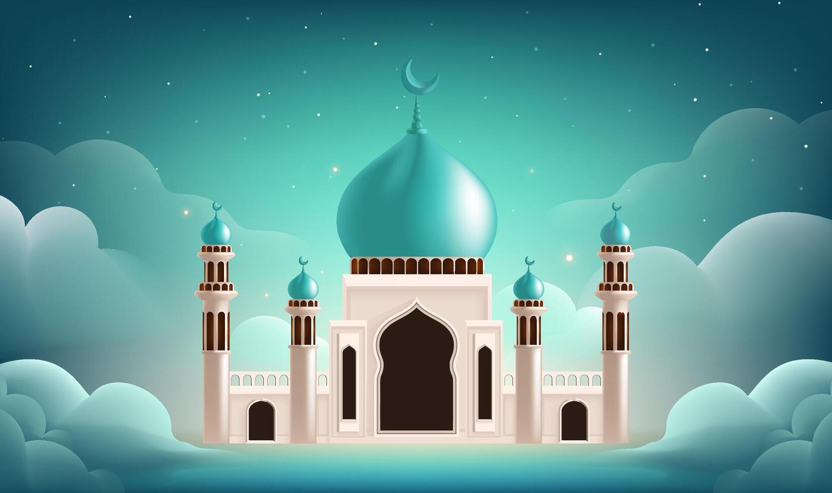 a blue mosque with a blue dome on the top vector