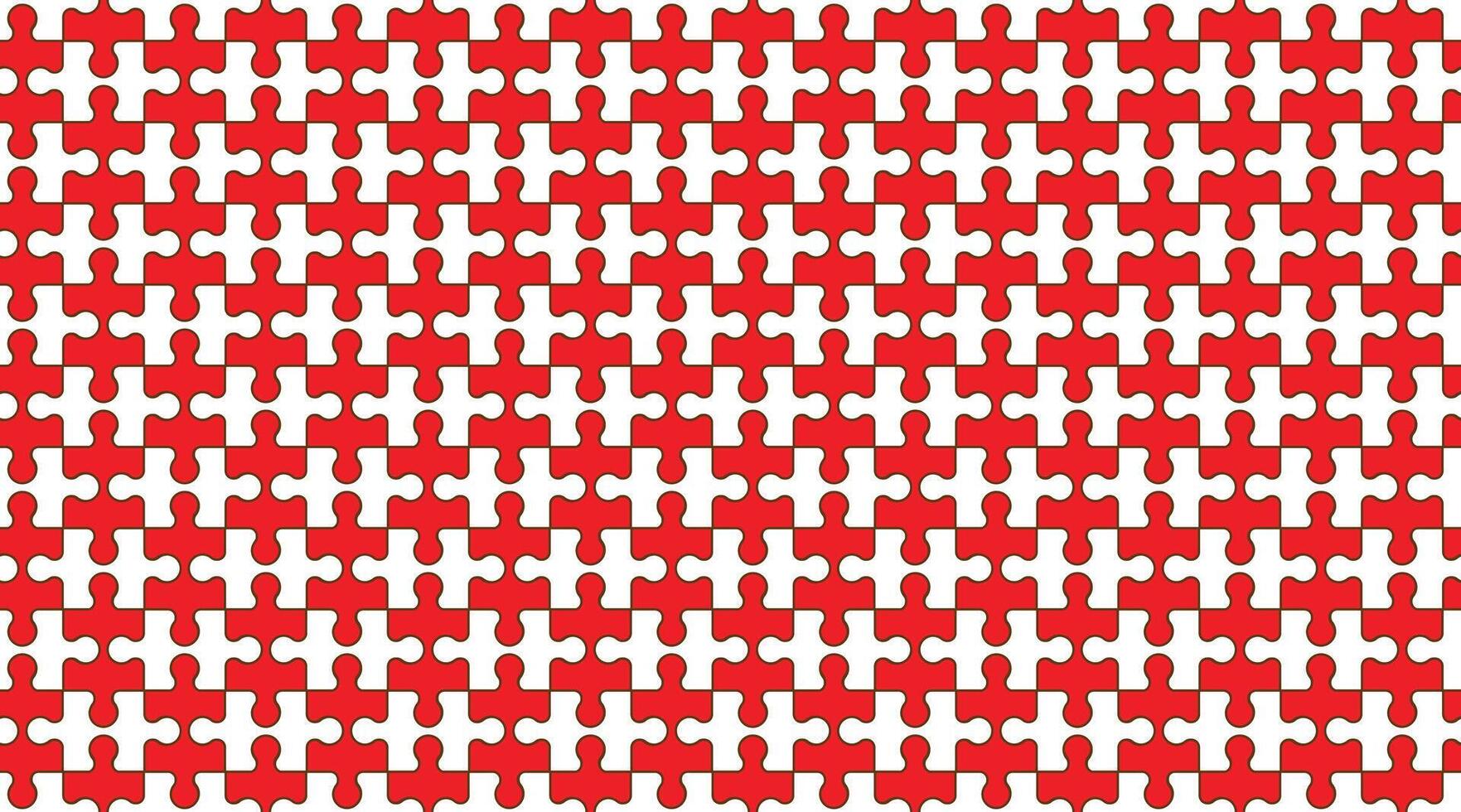 Red and white puzzle background. Illustration vector