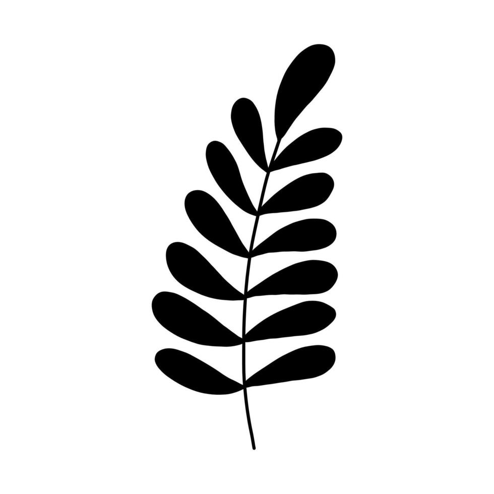 Leaves and twigs on an isolated white background vector