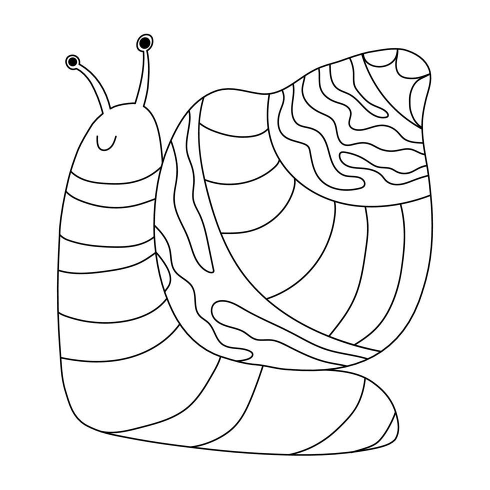 Snail coloring book. vector