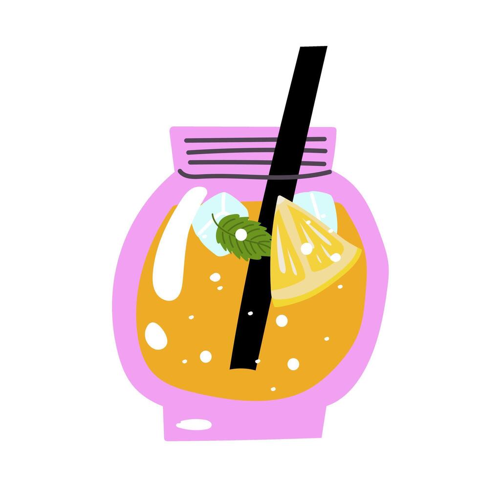 Hand drawn summer lemonade. Trendy design for summer beach party invitation, bar menu. vector