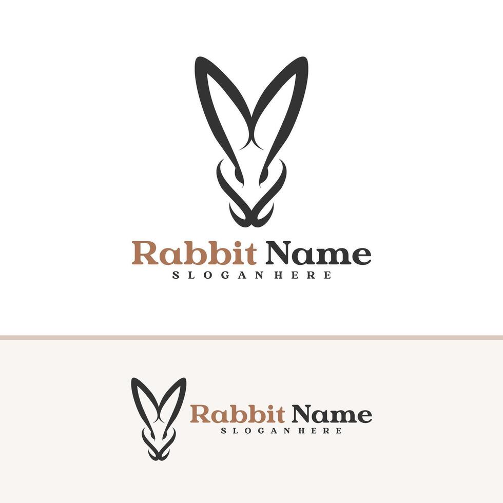 Rabbit logo template, Creative Rabbit head logo design concepts vector
