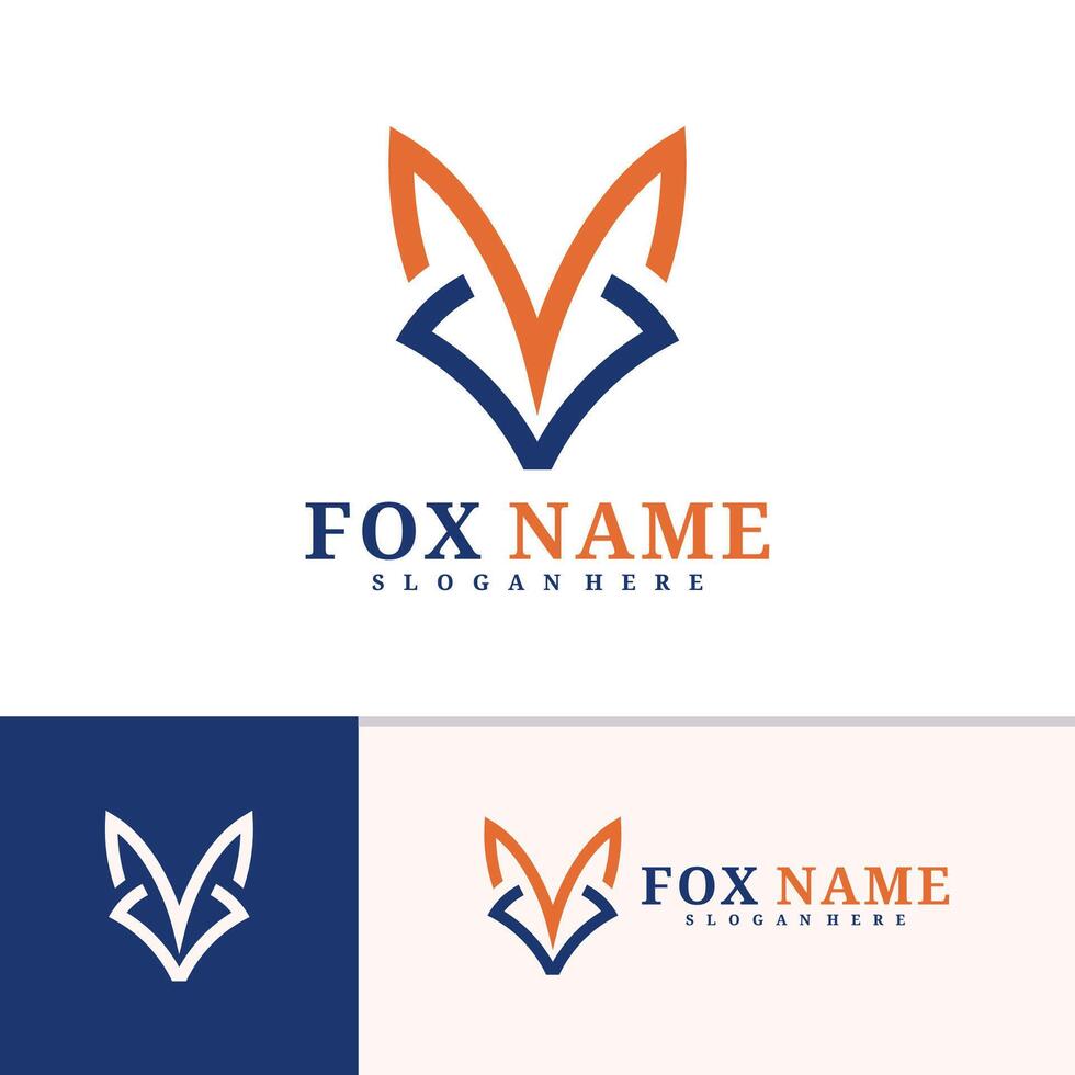 Fox logo template, Creative Fox head logo design concepts vector