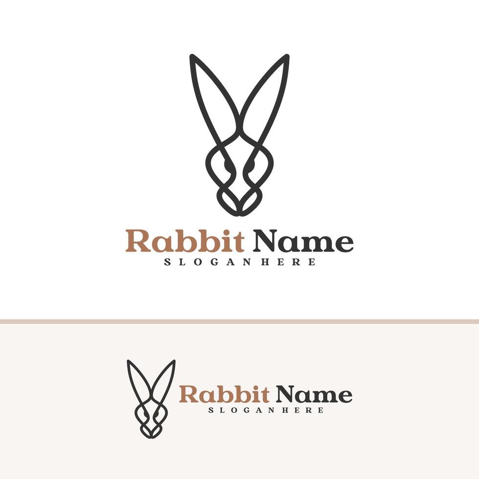 Rabbit logo template, Creative Rabbit head logo design concepts vector