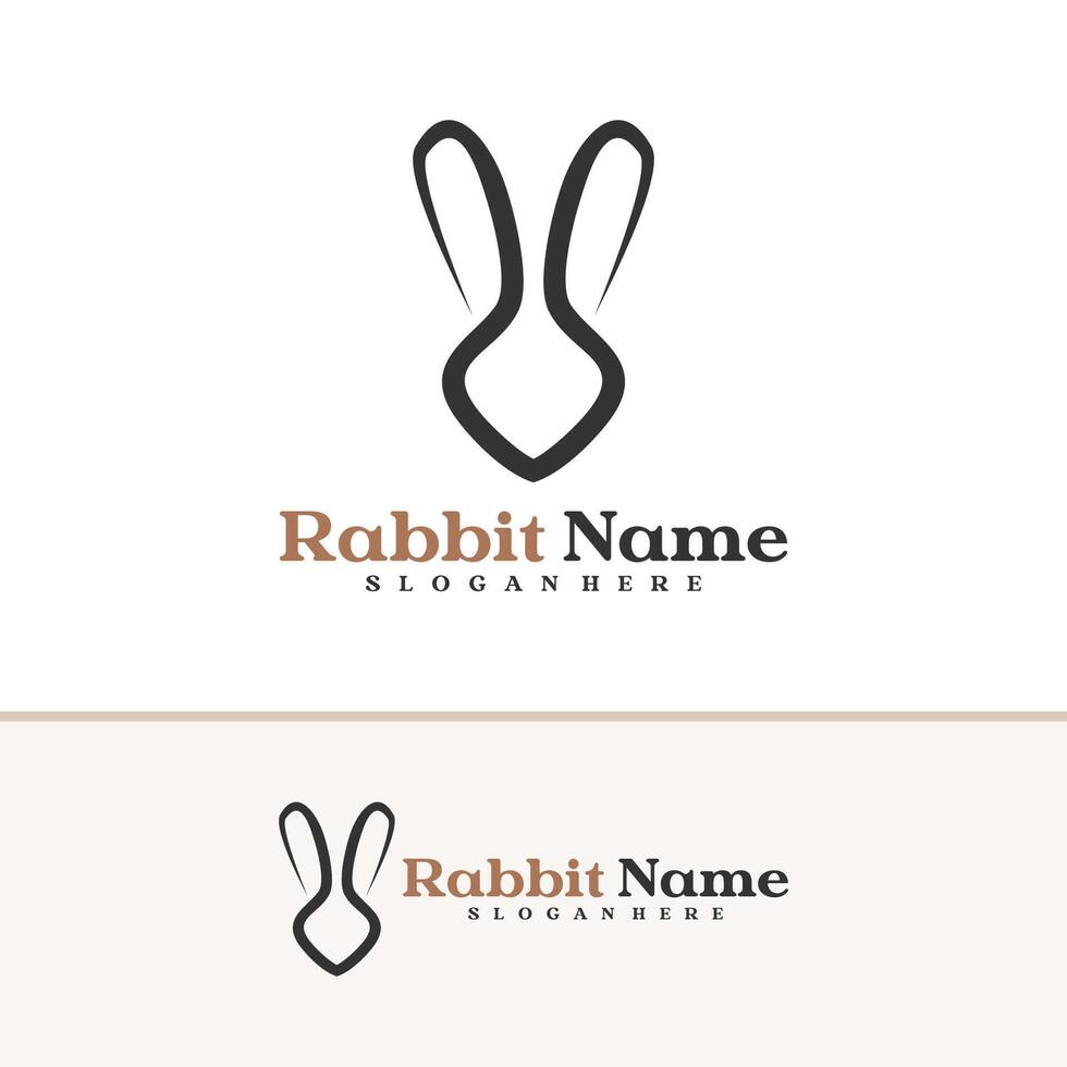 Rabbit logo template, Creative Rabbit head logo design concepts vector
